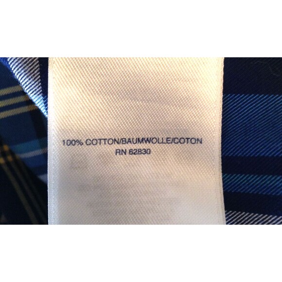 Lands End Shirt Men 4XL Tall Blue Plaid No Iron Twill Long Sleeve Button Up NEW - Picture 10 of 11